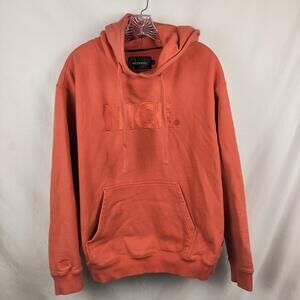 Nice Kicks Hoodie Mens Large Orange Fleece Pullover NICE. Embroidered Logo